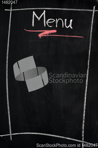 Image of Menu written on blackboard