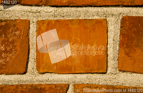 Image of Closeup of wall made of bricks background fragment