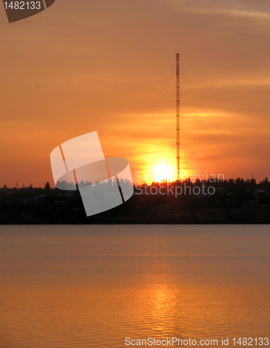 Image of sunset over river
