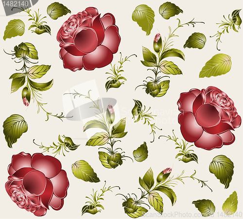 Image of Seamless background from a flowers ornament, fashionable modern wallpaper or textile.   