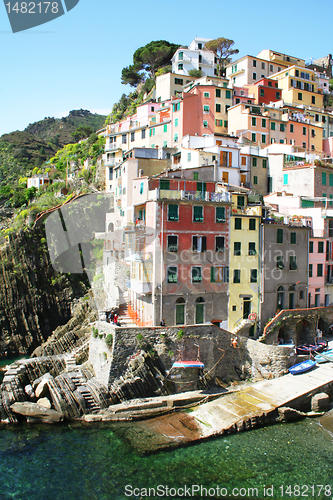 Image of Italy. Cinque Terre. Colorful houses of Riomaggiore