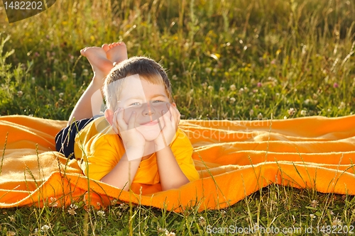 Image of Boy in sunset