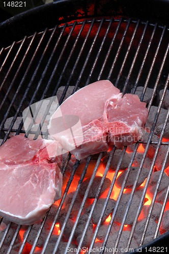 Image of pork chops on grill