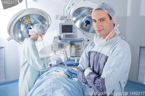 Image of Confident surgeon in operating room