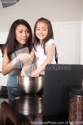 Image of Baking Cookies Recipe on Digital Tablet