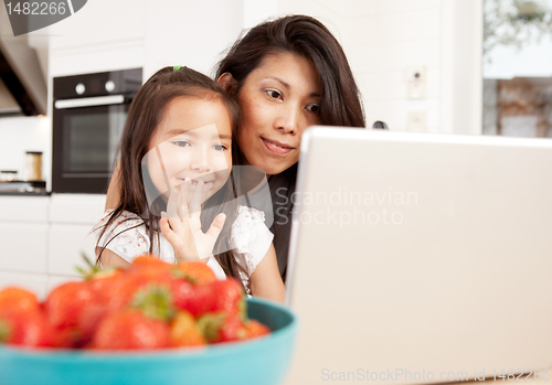 Image of Mother and Daughter in Video Chat