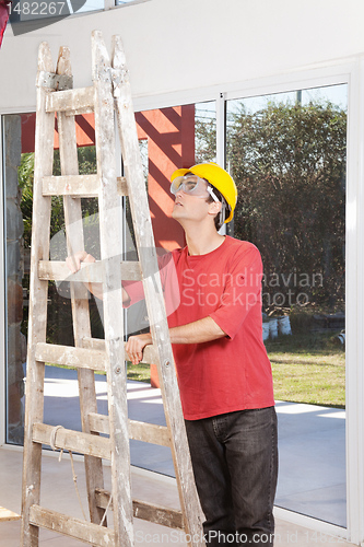 Image of Engineer with ladder
