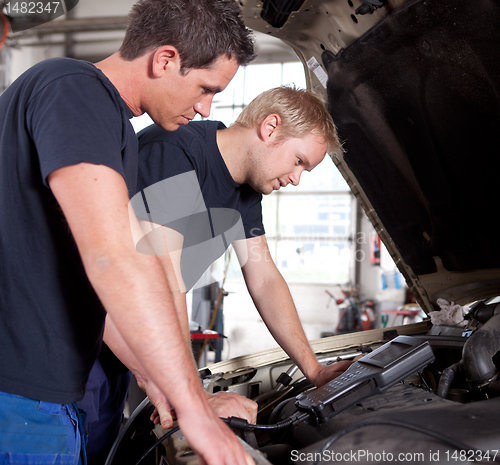 Image of Mechanics Team with Diagnostics Equipment