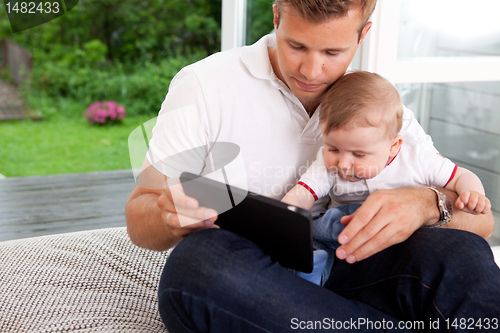 Image of Digital Tablet Father Son