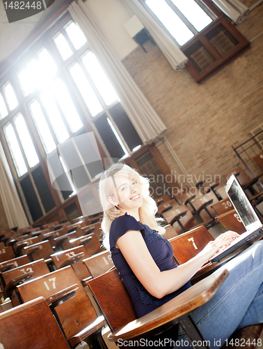 Image of College Girl with Laptop