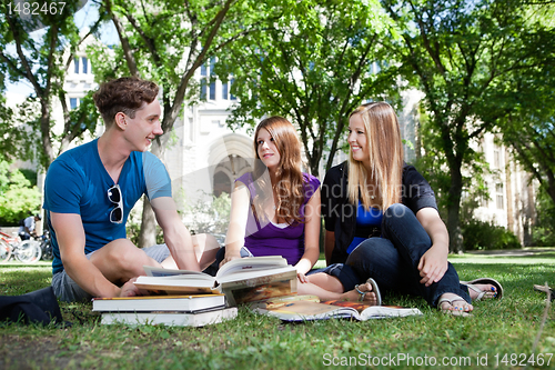 Image of Students on campus ground