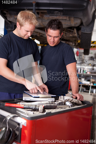 Image of Mechanic at Work in Shop
