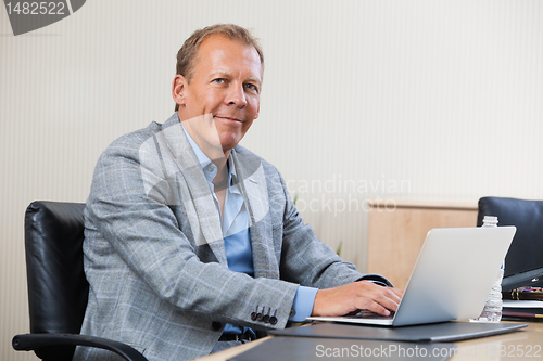 Image of Businessman working on laptop