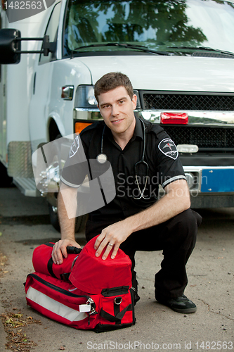 Image of Paramedic with Portable Oxygen Unit