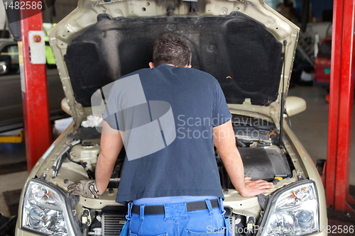 Image of Mechanic working on a car