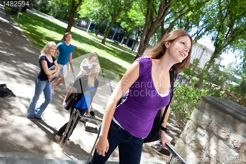 Image of Students going to college