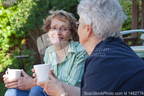 Image of Senior Women with Warm Drinks