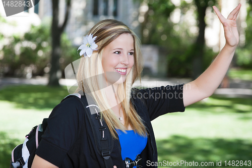 Image of Girl making a hand gesture