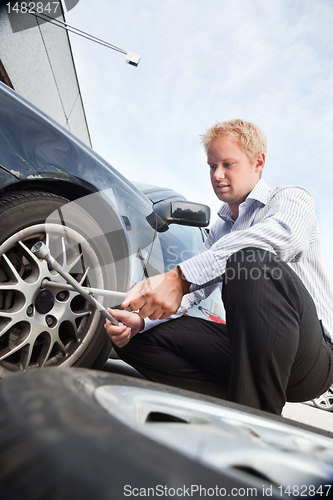 Image of Flat Tire Business Man