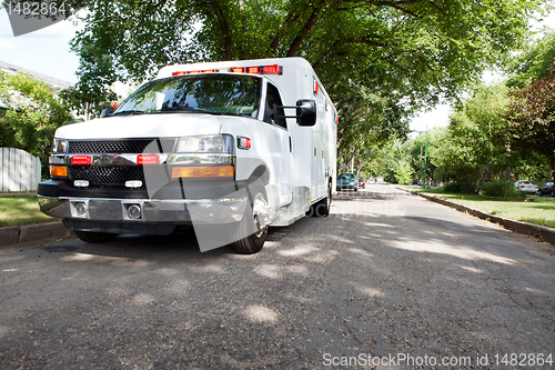 Image of Ambulance in Residential Area