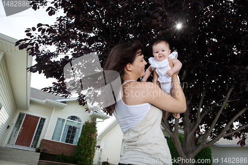 Image of Mother Holding Up Her Daughter