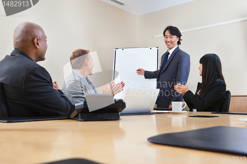 Image of Man giving a presentation to associates