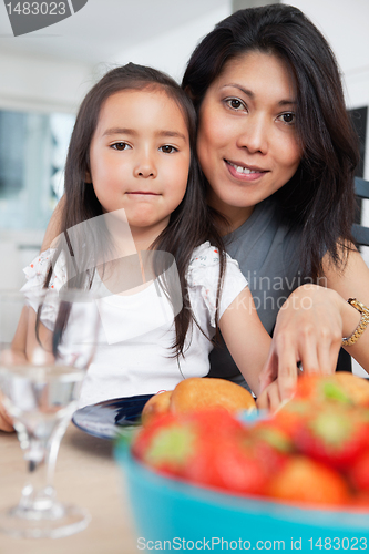 Image of Cute mother and daughter