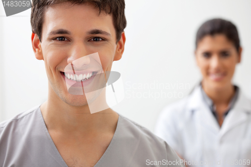 Image of Happy male doctor