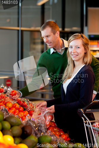 Image of Portrait of Couple in Supermarket