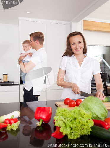 Image of Family in Kitchen