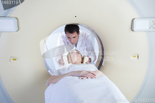 Image of Woman going through CT test