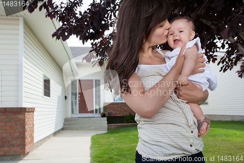 Image of Mother Kissing Her Baby Girl
