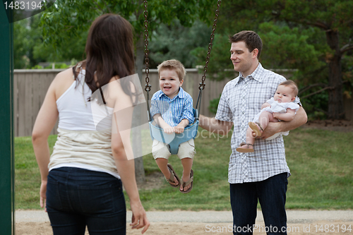 Image of Family in Playground