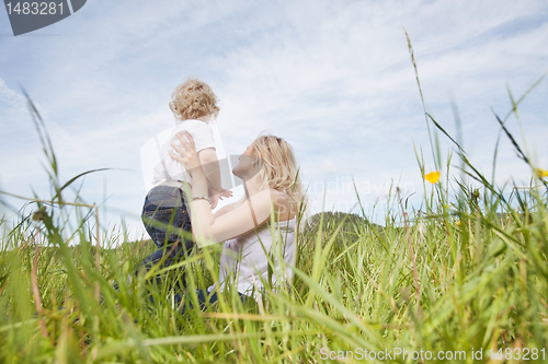 Image of Mother and son having fun
