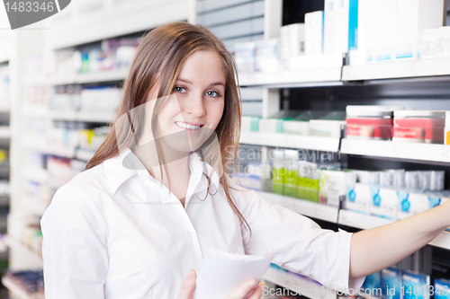 Image of Pharmacist Working in Pharmacy Drugstore