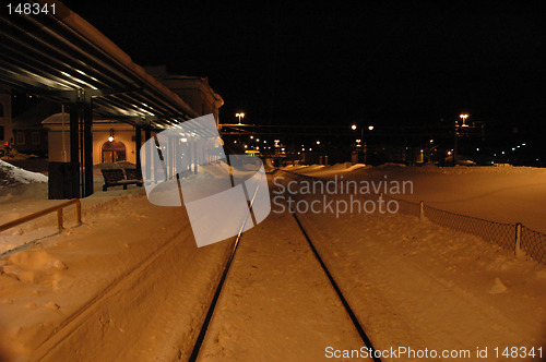 Image of Night on railwaystation