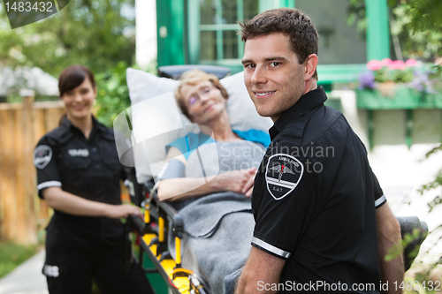 Image of Ambulance Worker with Patient