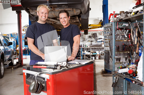 Image of Portrait of smiling mechanics