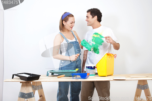 Image of Playful young couple