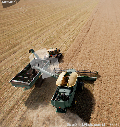 Image of Combine and Grain Cart