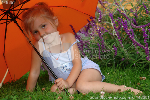 Image of the girl under umbrella