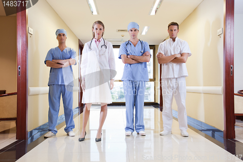 Image of Team of doctor and nurse standing