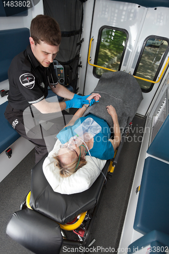 Image of Ambulance Interior with Patient