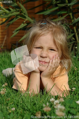 Image of the child on grass