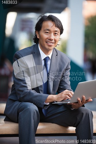 Image of Portrait of Happy Business Man Outdoors