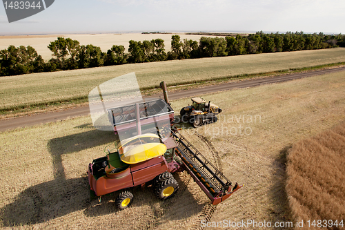 Image of Harvester with Grain Cart