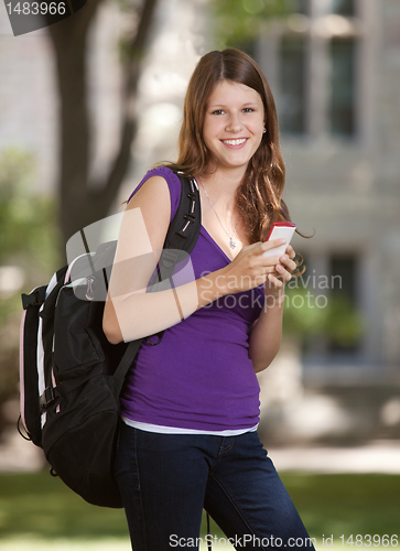 Image of University Girl with Phone