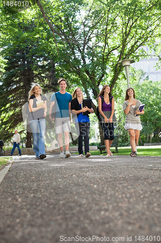 Image of Happy Students Walking on Campus