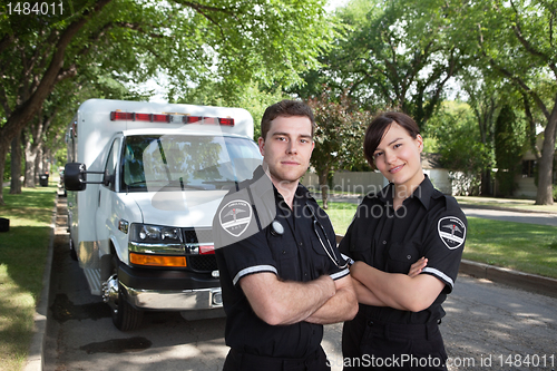 Image of Paramedic Portrait with Ambulance