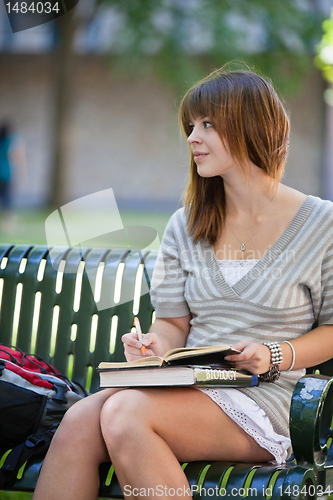 Image of College Girl Studying